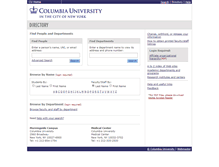 Tablet Screenshot of directory.columbia.edu