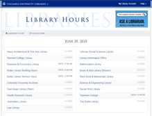 Tablet Screenshot of hours.library.columbia.edu
